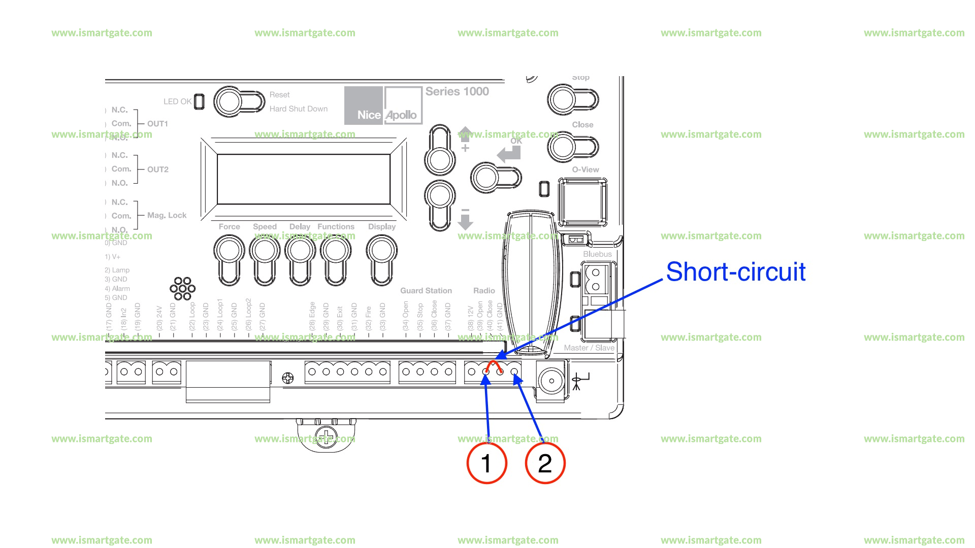 Wiring diagram for Nice TITAN 12L1i